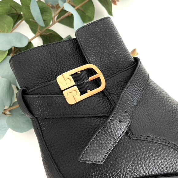 Tory Burch Brooke Black Tumbled Leather Ankle Booties Size 6 NWT - Picture 7 of 10